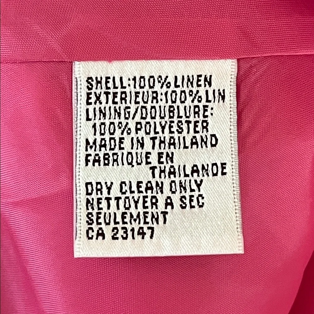 Vintage Talbots Irish Linen Pink Sheath Midi Dress Sleeveless Size 8